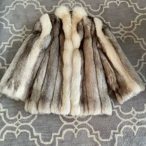 Stunning Blue Fox Fur Size Small Fur Coat from 1979